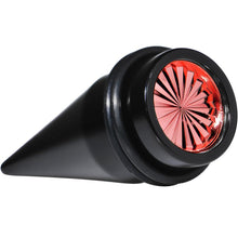 Load image into Gallery viewer, Black Acrylic Red Flashy Tire Rim Taper 2G to 20mm