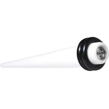 Load image into Gallery viewer, White Acrylic Grey Flashy Tire Rim Taper 2G to 20mm
