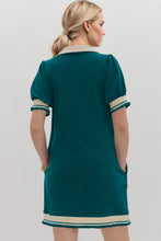 Load image into Gallery viewer, Trendy Contrast Short Sleeve Mini Dress Soft & Comfortable Casual Dress for Women
