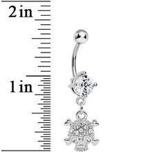 将图片加载到图库查看器,Clear Gem Crystal Pirate Skull and Crossbones Dangle Belly Ring