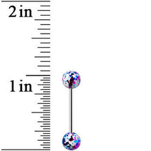 Load image into Gallery viewer, 316L Steel White Pink Blue Enamel Metallic Splash Barbell Tongue Ring