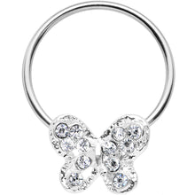 将图片加载到图库查看器,16G 7/16 Clear Gem Soaring Butterfly BCR Captive Ring