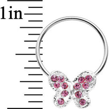 Load image into Gallery viewer, 16G 7/16 Pink Gem Soaring Butterfly BCR Captive Ring
