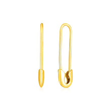 Load image into Gallery viewer, 14k Yellow Gold Safety Pin Earrings