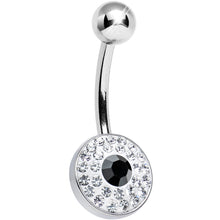 Load image into Gallery viewer, Clear Gem Medallion with Round Black Gem Core Belly Ring