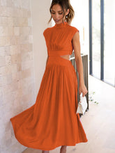 Load image into Gallery viewer, Modern Cutout Mock Neck Sleeveless Ruched Dress Elegant Dress For Women