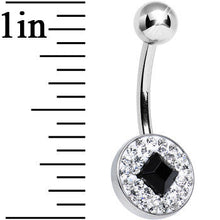 将图片加载到图库查看器,Clear Gem Medallion with Black Gem Diamond Core Belly Ring