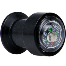 Load image into Gallery viewer, Acrylic Black Find Your Direction Compass Screw Fit Plug 0G to 1"
