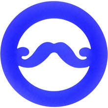 Load image into Gallery viewer, 9/16 Blue Silicone Dapper Mustache Tunnel Plug