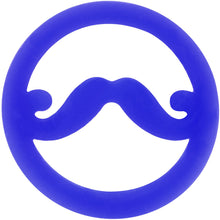 Load image into Gallery viewer, 25mm Blue Silicone Dapper Mustache Tunnel Plug