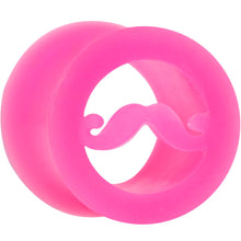 将图片加载到图库查看器,1/2 Pink Silicone Dapper Mustache Tunnel Plug