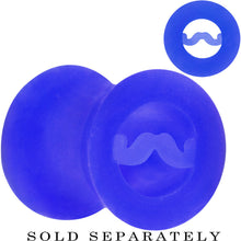 将图片加载到图库查看器,0G Blue Silicone Dapper Mustache Tunnel Plug