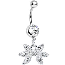 Load image into Gallery viewer, Clear Gem New Orleans Mardi Gras Mask Dangle Belly Ring