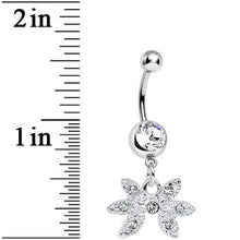 Load image into Gallery viewer, Clear Gem New Orleans Mardi Gras Mask Dangle Belly Ring