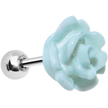 Load image into Gallery viewer, 16G Mint Green Courtship Rose Cartilage Tragus Earring