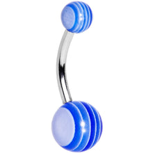 将图片加载到图库查看器,Acrylic Blue Sea Striped Belly Ring