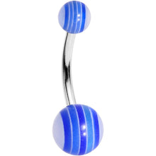 将图片加载到图库查看器,Acrylic Blue Sea Striped Belly Ring