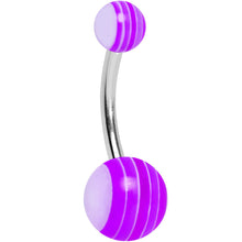将图片加载到图库查看器,Acrylic Deep Ultra Violet Striped Belly Ring