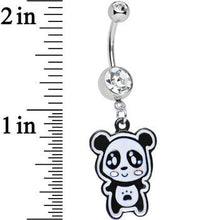 将图片加载到图库查看器,Clear Gem Paw Print Tummy Panda Bear Dangle Belly Ring