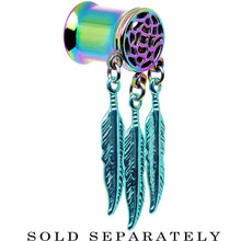 Load image into Gallery viewer, 0G Rainbow Titanium Dreamcatcher Dangle Tunnel Sizes 00G to 1 Inch