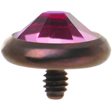 Load image into Gallery viewer, 14G 5mm Pink Gem Bronze Anodized Titanium Dermal Top