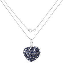 Load image into Gallery viewer, 7.26 Carat Genuine Blue Sapphire .925 Sterling Silver Pendant