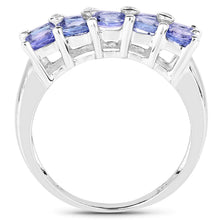 Load image into Gallery viewer, 1.76 Carat Genuine Tanzanite and White Sapphire .925 Sterling Silver Ring