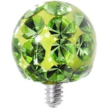 Load image into Gallery viewer, 5mm Green Cubic Zirconia Sparkling Ferido Ball Dermal Top