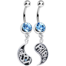 Load image into Gallery viewer, Aqua Gem Rainy Day Best Friend Raindrop Dangle Belly Ring Set