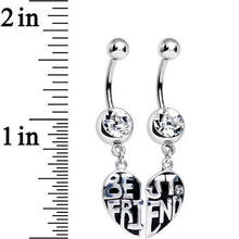 Load image into Gallery viewer, Clear Gem Best Friend in Harmony Heart Dangle Belly Ring Set