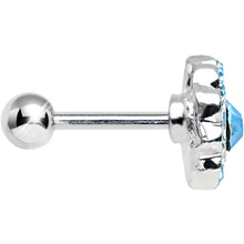 Load image into Gallery viewer, 18G Aqua CZ Sparkling Flower Cartilage Tragus Earring