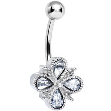 将图片加载到图库查看器,Clear Gem Quad Asterisk Teardrop Belly Ring