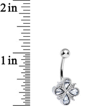 将图片加载到图库查看器,Clear Gem Quad Asterisk Teardrop Belly Ring