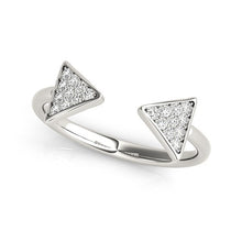 Load image into Gallery viewer, 14k White Gold Diamond Arrowhead Open Ring (1/5 cttw)