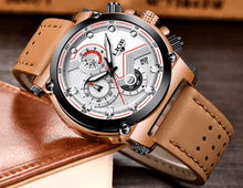 将图片加载到图库查看器,Men's Waterproof Modern Watch With Leather Belts, Stainless Steel Case Excellent Look Perfect Gift