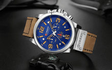 Load image into Gallery viewer, Retro Waterproof Watch With Chronometers Steel Case And Leather Belts Unique Design Excellent Look Perfect Gift For Your Man