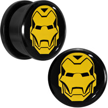 Load image into Gallery viewer, 3/4 Licensed Iron Man Acrylic Screw Fit Plugs Set