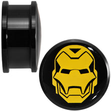 Load image into Gallery viewer, 7/8 Licensed Iron Man Acrylic Screw Fit Plugs Set