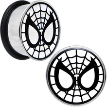 Load image into Gallery viewer, 3/4 Licensed Spider-Man Single Flare Steel Tunnel Plugs Set