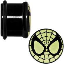 Load image into Gallery viewer, 9/16 Licensed Spider-Man Glow in the Dark Screw Fit Plugs Set