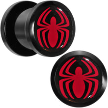 Load image into Gallery viewer, 00G Licensed Red Spider-Man Logo Acrylic Screw Fit Plugs Set