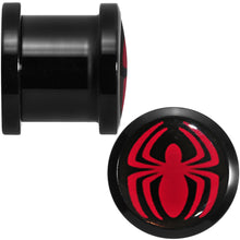 Load image into Gallery viewer, 7/16 Licensed Red Spider-Man Logo Acrylic Screw Fit Plugs Set