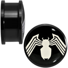 Load image into Gallery viewer, 7/8 Licensed White Spider-Man Logo Black PVD Screw Fit Plugs Set