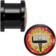 Load image into Gallery viewer, 1/2 Licensed Thor Hammer Logo Acrylic Screw Fit Plugs Set