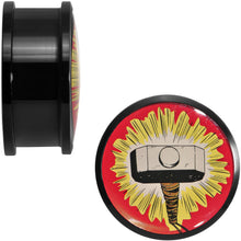 Load image into Gallery viewer, 1 inch Licensed Thor Hammer Logo Acrylic Screw Fit Plugs Set
