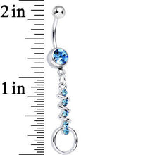 将图片加载到图库查看器,Aqua Gem Zig Zag Ribbon Door Knocker Dangle Belly Ring