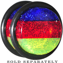 Load image into Gallery viewer, 9/16 Green Red Blue Acrylic Vibrant Glitter Single Flare Plug