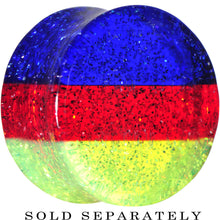 Load image into Gallery viewer, 18mm Green Red Blue Acrylic Vibrant Glitter Saddle Plug