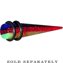 Load image into Gallery viewer, 00G Green Red Blue Acrylic Vibrant Glitter Taper