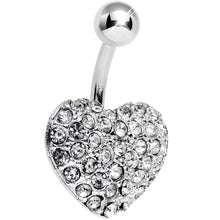 将图片加载到图库查看器,Clear Gem Flash of Love Heart Belly Ring